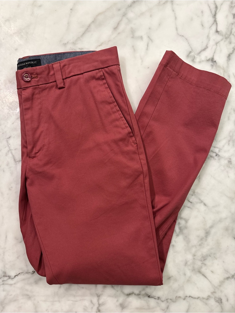 Banana Republic Men's Brick Red Aiden Chino Pants Slim Fit 30x30
